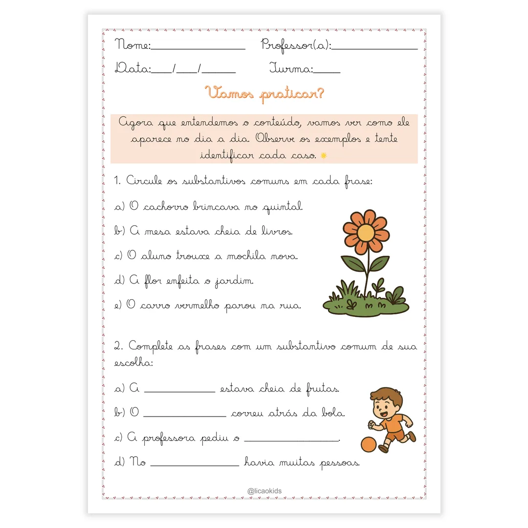 Classes Gramaticais em Letra Cursiva - imagem 1