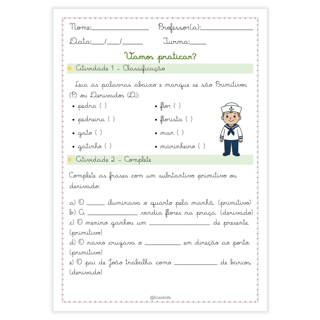 Classes Gramaticais em Letra Cursiva - imagem 5