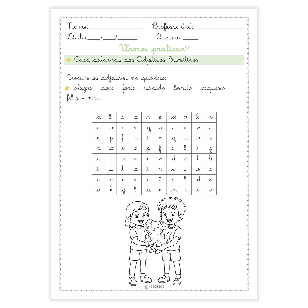 Classes Gramaticais em Letra Cursiva - imagem 7