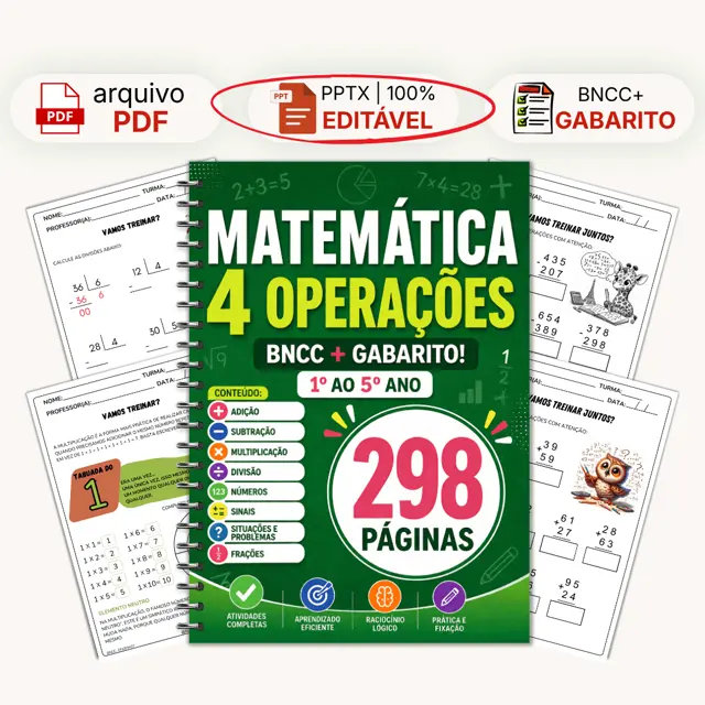 Matemática 4 Operações 1º ao 5º ano Editável